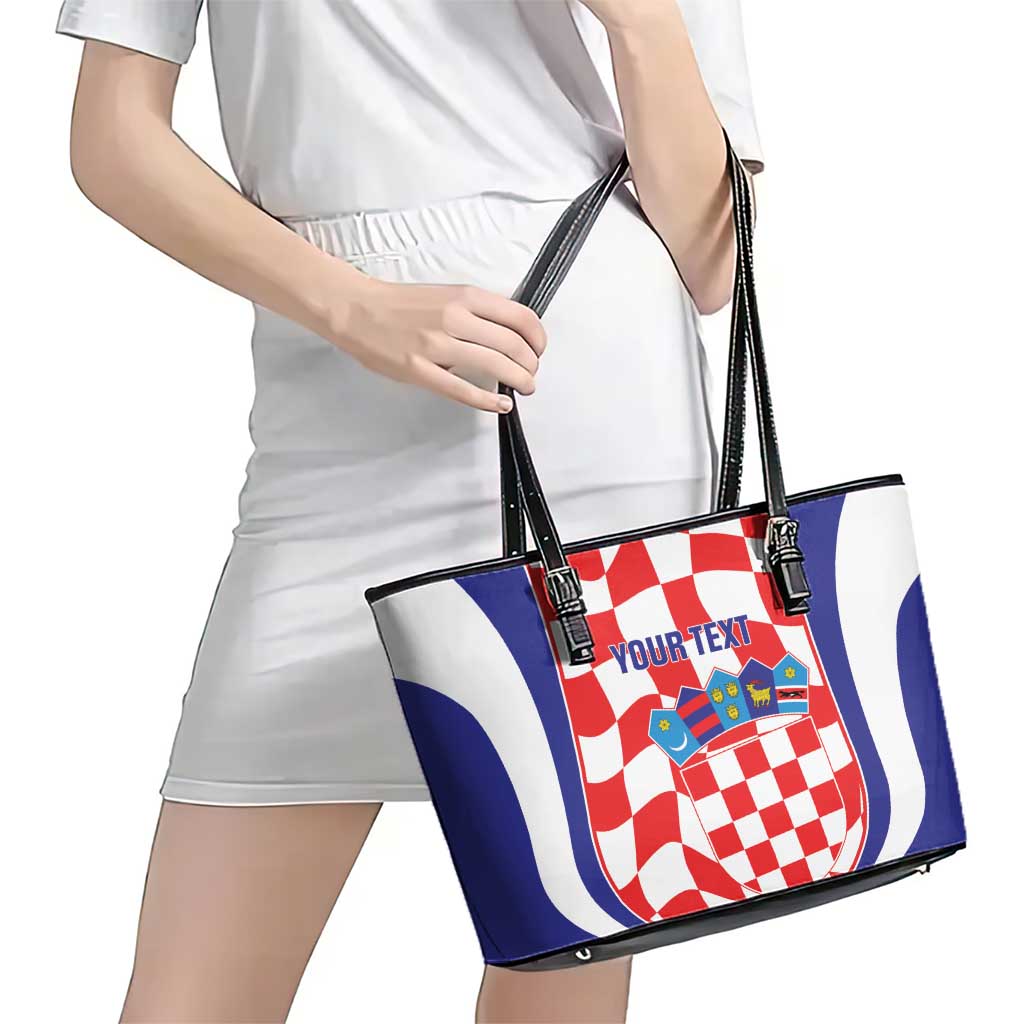 Custom Croatia Football Leather Tote Bag 2026 Come On Vatreni Hrvatska - Wonder Print Shop