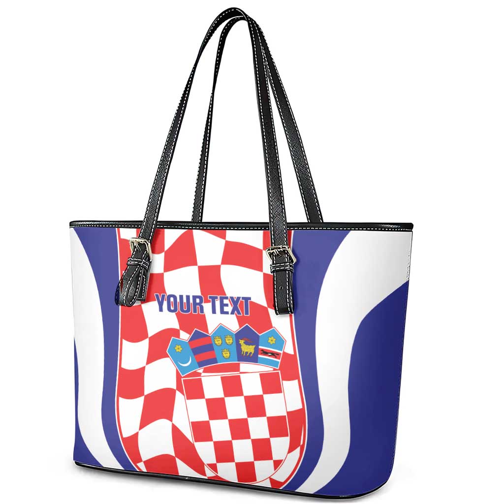 Custom Croatia Football Leather Tote Bag 2026 Come On Vatreni Hrvatska - Wonder Print Shop