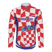 Custom Croatia Football Long Sleeve Button Shirt 2026 Come On Vatreni Hrvatska - Wonder Print Shop