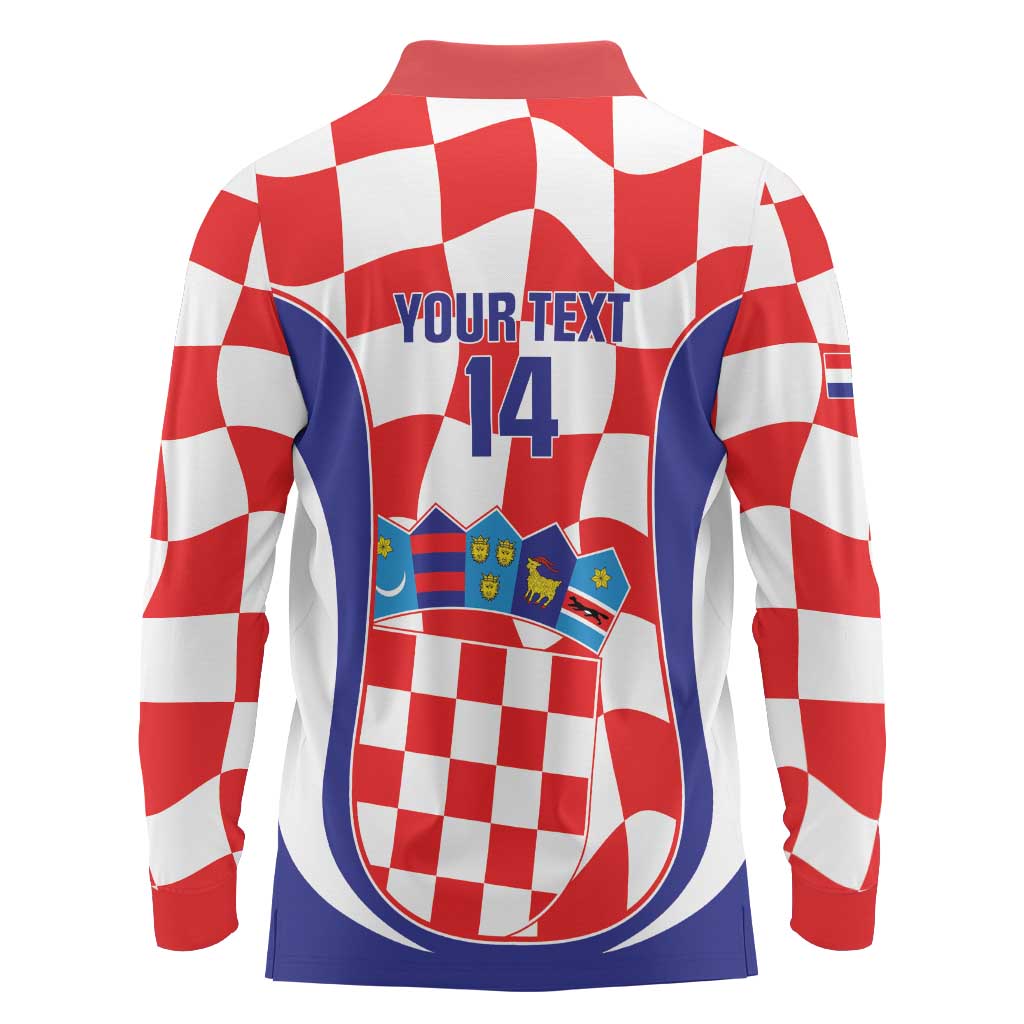 Custom Croatia Football Long Sleeve Polo Shirt 2026 Come On Vatreni Hrvatska - Wonder Print Shop
