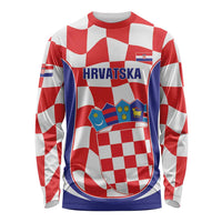 Custom Croatia Football Long Sleeve Shirt 2026 Come On Vatreni Hrvatska - Wonder Print Shop