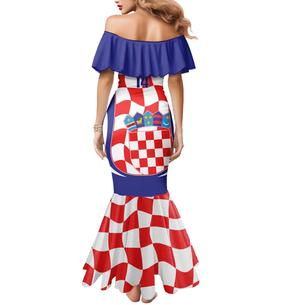 Custom Croatia Football Mermaid Dress 2026 Come On Vatreni Hrvatska - Wonder Print Shop