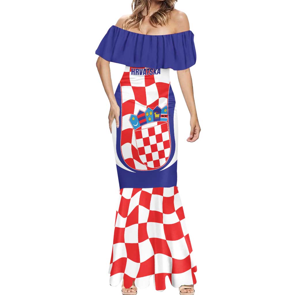 Custom Croatia Football Mermaid Dress 2026 Come On Vatreni Hrvatska - Wonder Print Shop