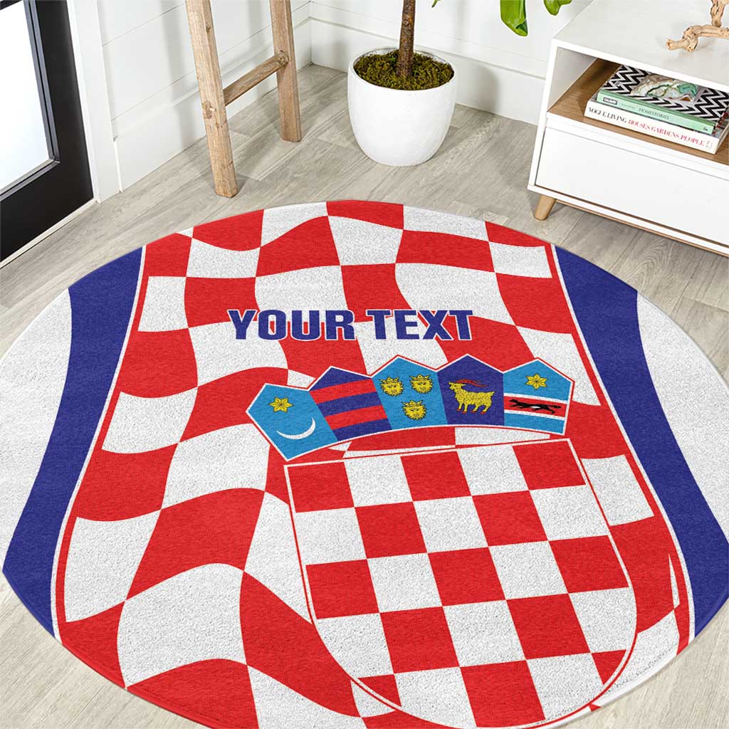 Custom Croatia Football Round Carpet 2026 Come On Vatreni Hrvatska - Wonder Print Shop