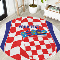 Custom Croatia Football Round Carpet 2026 Come On Vatreni Hrvatska - Wonder Print Shop