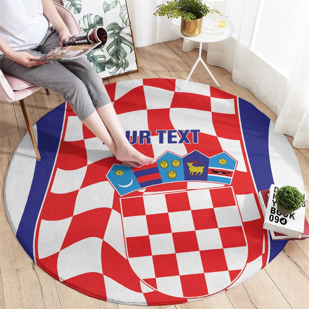 Custom Croatia Football Round Carpet 2026 Come On Vatreni Hrvatska - Wonder Print Shop