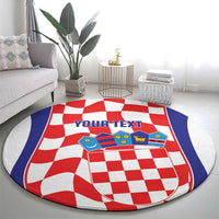 Custom Croatia Football Round Carpet 2026 Come On Vatreni Hrvatska - Wonder Print Shop
