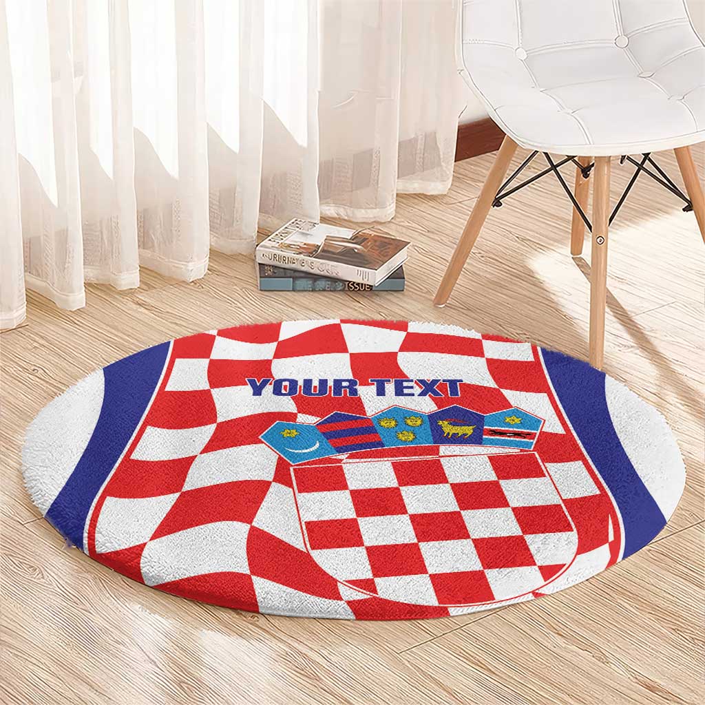 Custom Croatia Football Round Carpet 2026 Come On Vatreni Hrvatska - Wonder Print Shop
