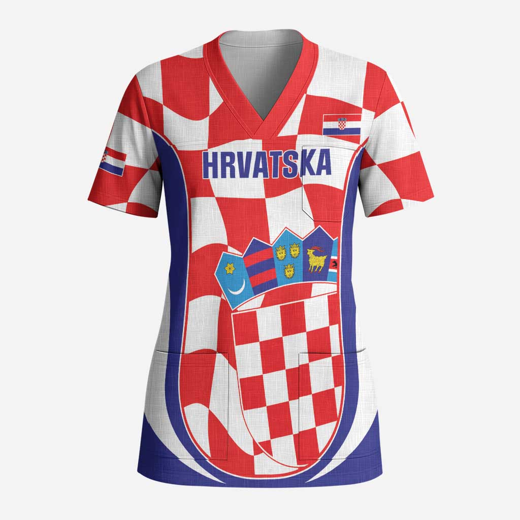 Custom Croatia Football Scrub Top 2026 Come On Vatreni Hrvatska - Wonder Print Shop