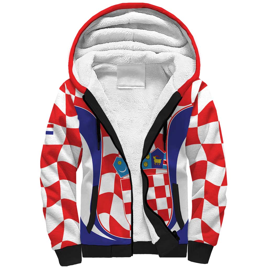 Custom Croatia Football Sherpa Hoodie 2026 Come On Vatreni Hrvatska - Wonder Print Shop