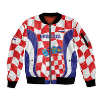 Custom Croatia Football Sleeve Zip Bomber Jacket 2026 Come On Vatreni Hrvatska - Wonder Print Shop
