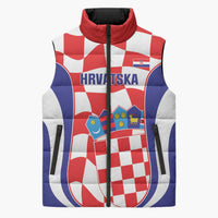 Custom Croatia Football Sleeveless Puffer Jacket 2026 Come On Vatreni Hrvatska - Wonder Print Shop