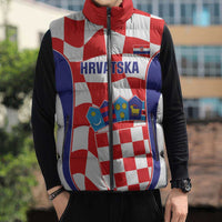 Custom Croatia Football Sleeveless Puffer Jacket 2026 Come On Vatreni Hrvatska - Wonder Print Shop