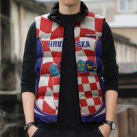 Custom Croatia Football Sleeveless Puffer Jacket 2026 Come On Vatreni Hrvatska - Wonder Print Shop
