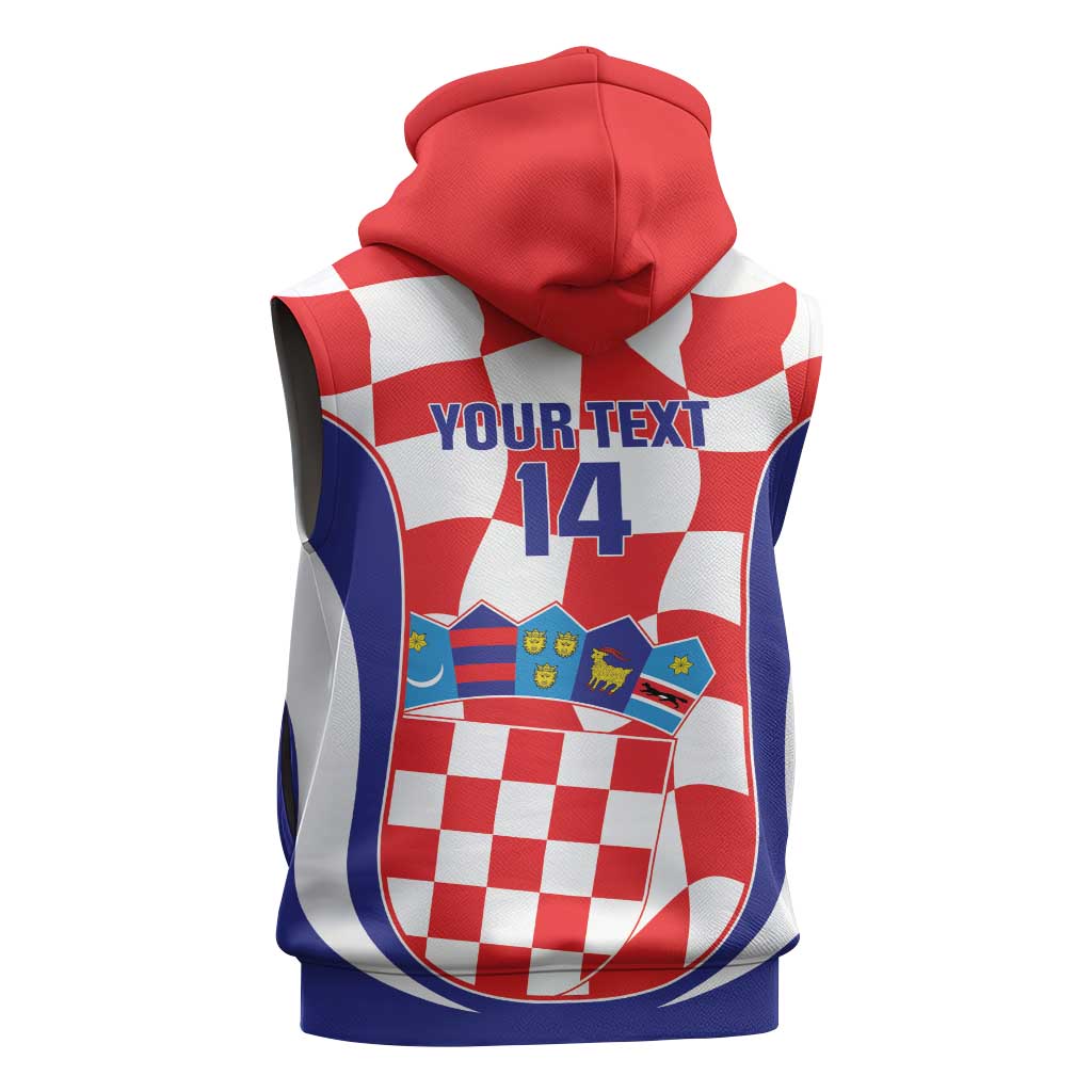 Custom Croatia Football Sleeveless Zip Hoodie 2026 Come On Vatreni Hrvatska - Wonder Print Shop