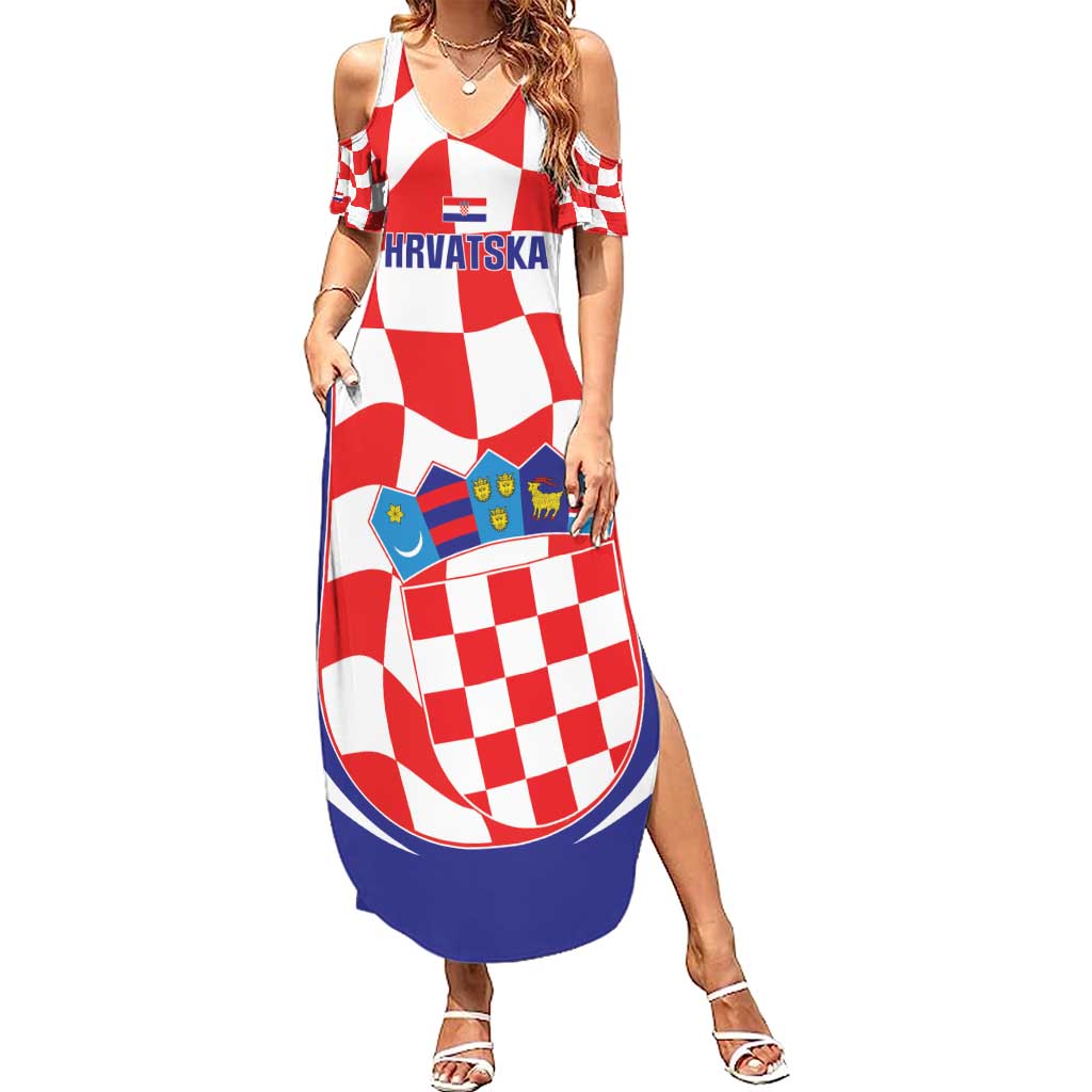 Custom Croatia Football Summer Maxi Dress 2026 Come On Vatreni Hrvatska - Wonder Print Shop