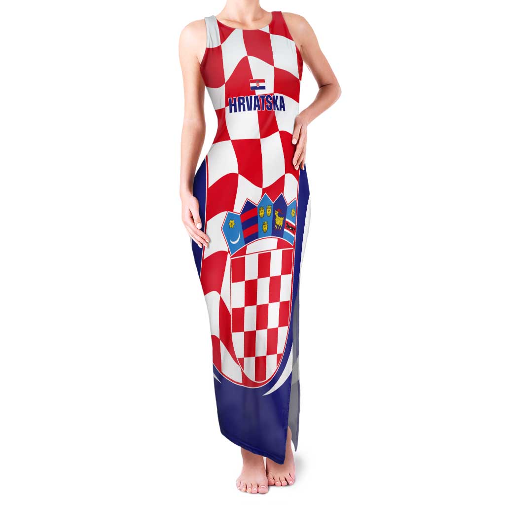 Custom Croatia Football Tank Maxi Dress 2026 Come On Vatreni Hrvatska - Wonder Print Shop