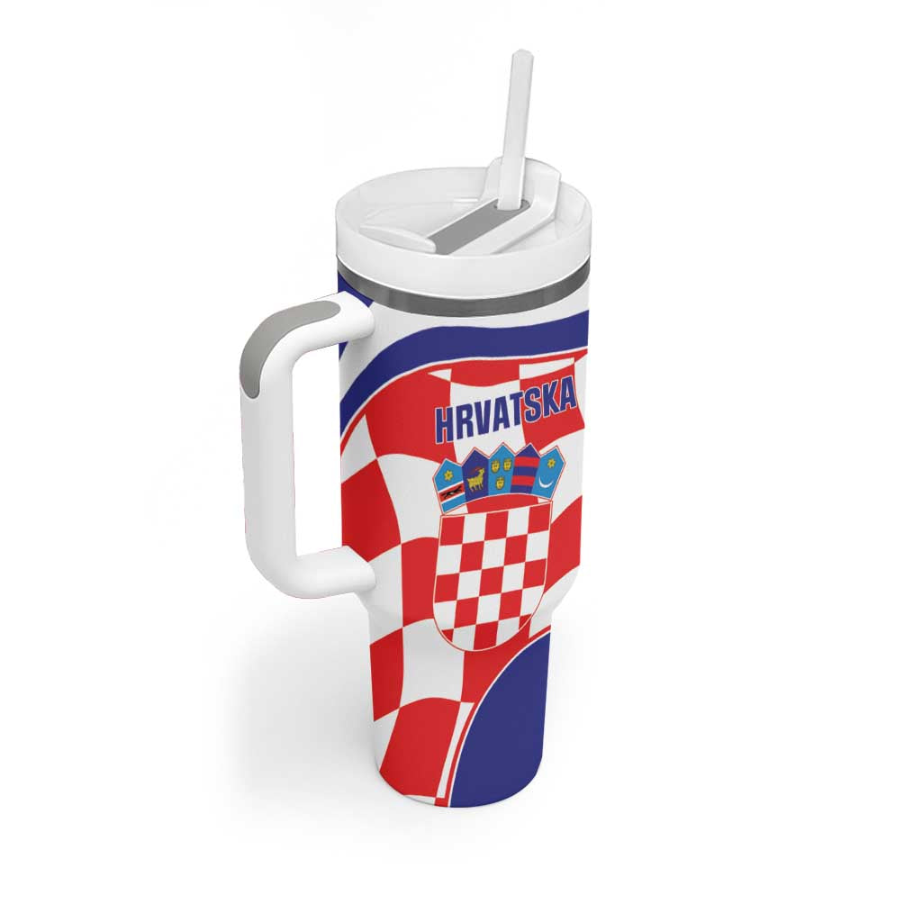 Custom Croatia Football Tumbler With Handle 2026 Come On Vatreni Hrvatska - Wonder Print Shop