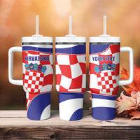 Custom Croatia Football Tumbler With Handle 2026 Come On Vatreni Hrvatska - Wonder Print Shop