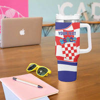 Custom Croatia Football Tumbler With Handle 2026 Come On Vatreni Hrvatska - Wonder Print Shop