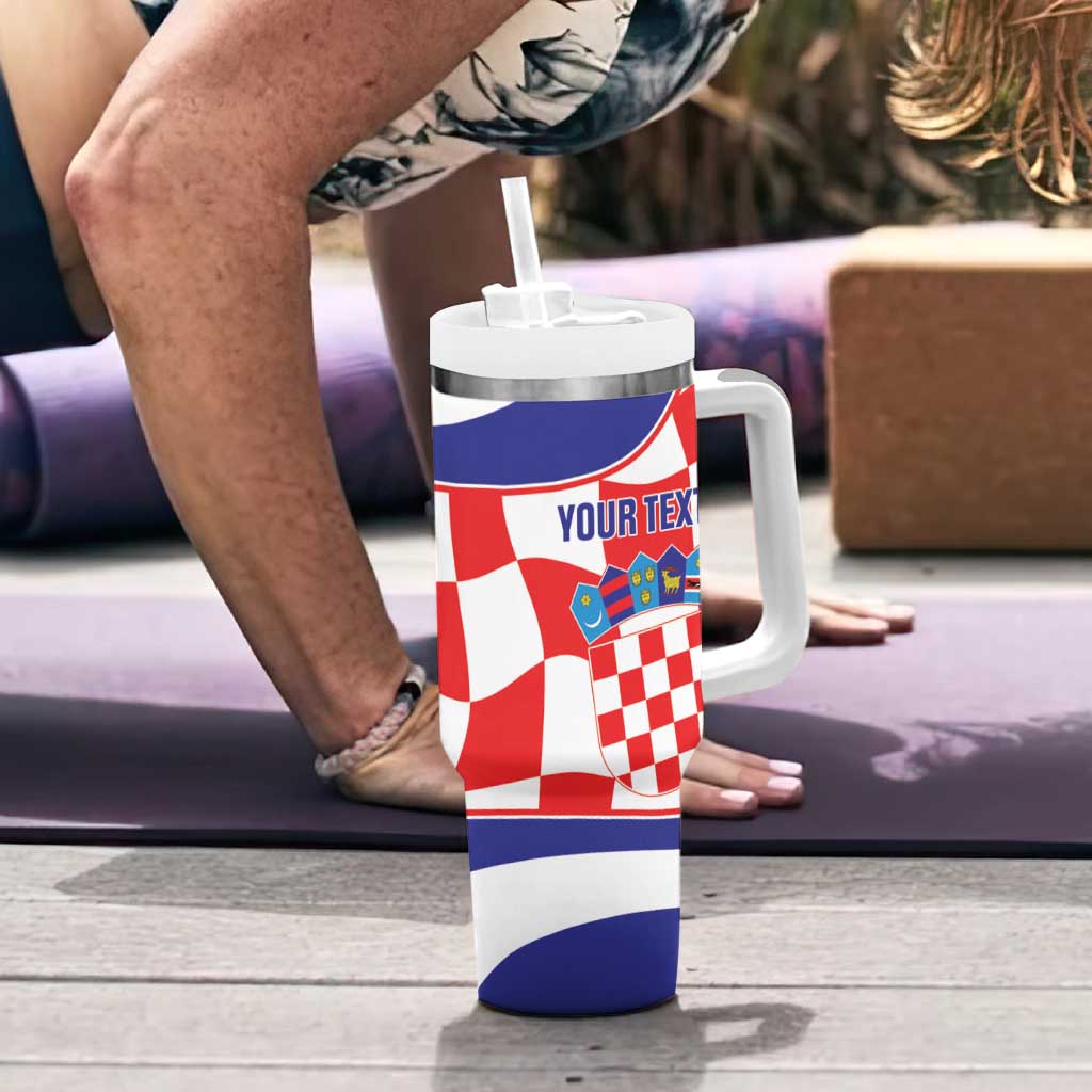 Custom Croatia Football Tumbler With Handle 2026 Come On Vatreni Hrvatska - Wonder Print Shop