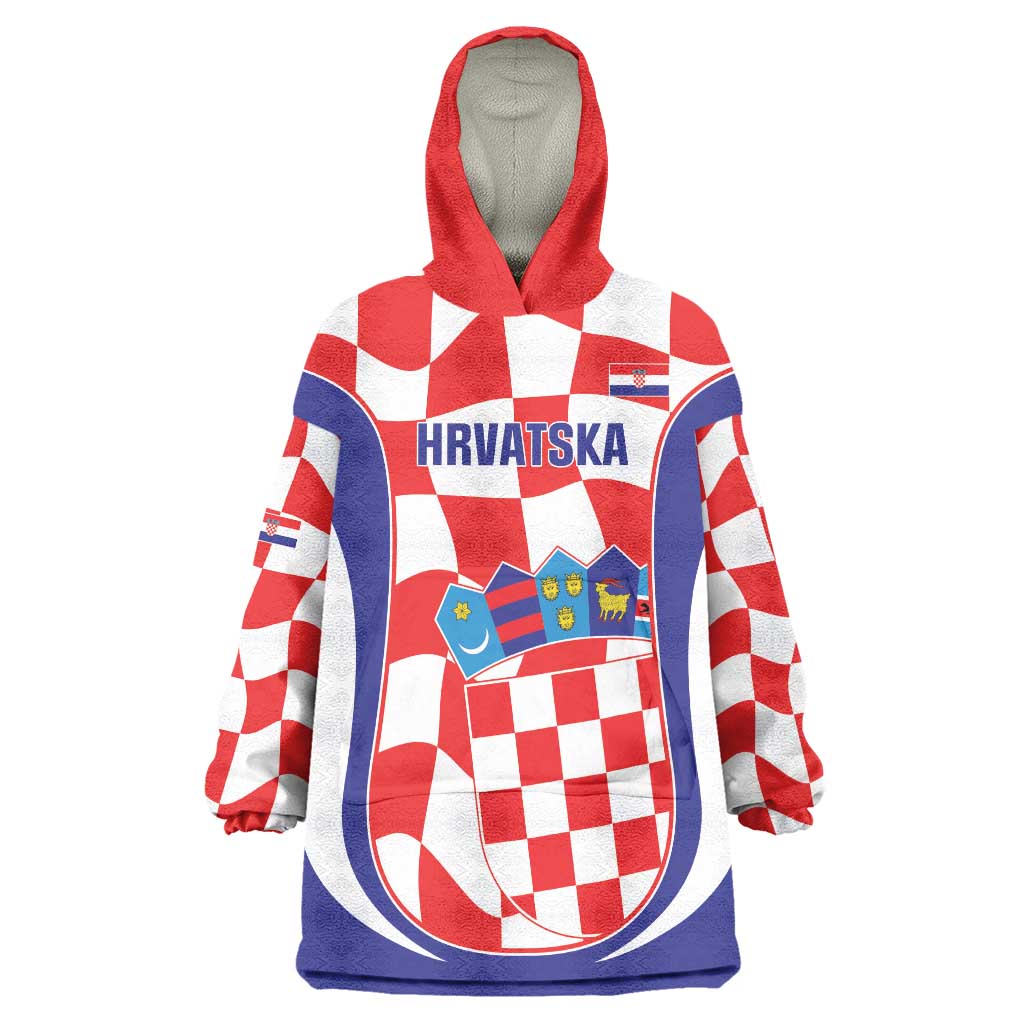 Custom Croatia Football Wearable Blanket Hoodie 2026 Come On Vatreni Hrvatska - Wonder Print Shop