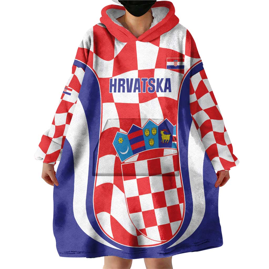 Custom Croatia Football Wearable Blanket Hoodie 2026 Come On Vatreni Hrvatska - Wonder Print Shop