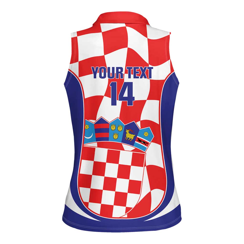 Custom Croatia Football Women Sleeveless Polo Shirt 2026 Come On Vatreni Hrvatska - Wonder Print Shop