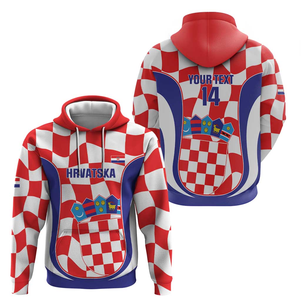 Custom Croatia Football Zip Hoodie 2026 Come On Vatreni Hrvatska - Wonder Print Shop