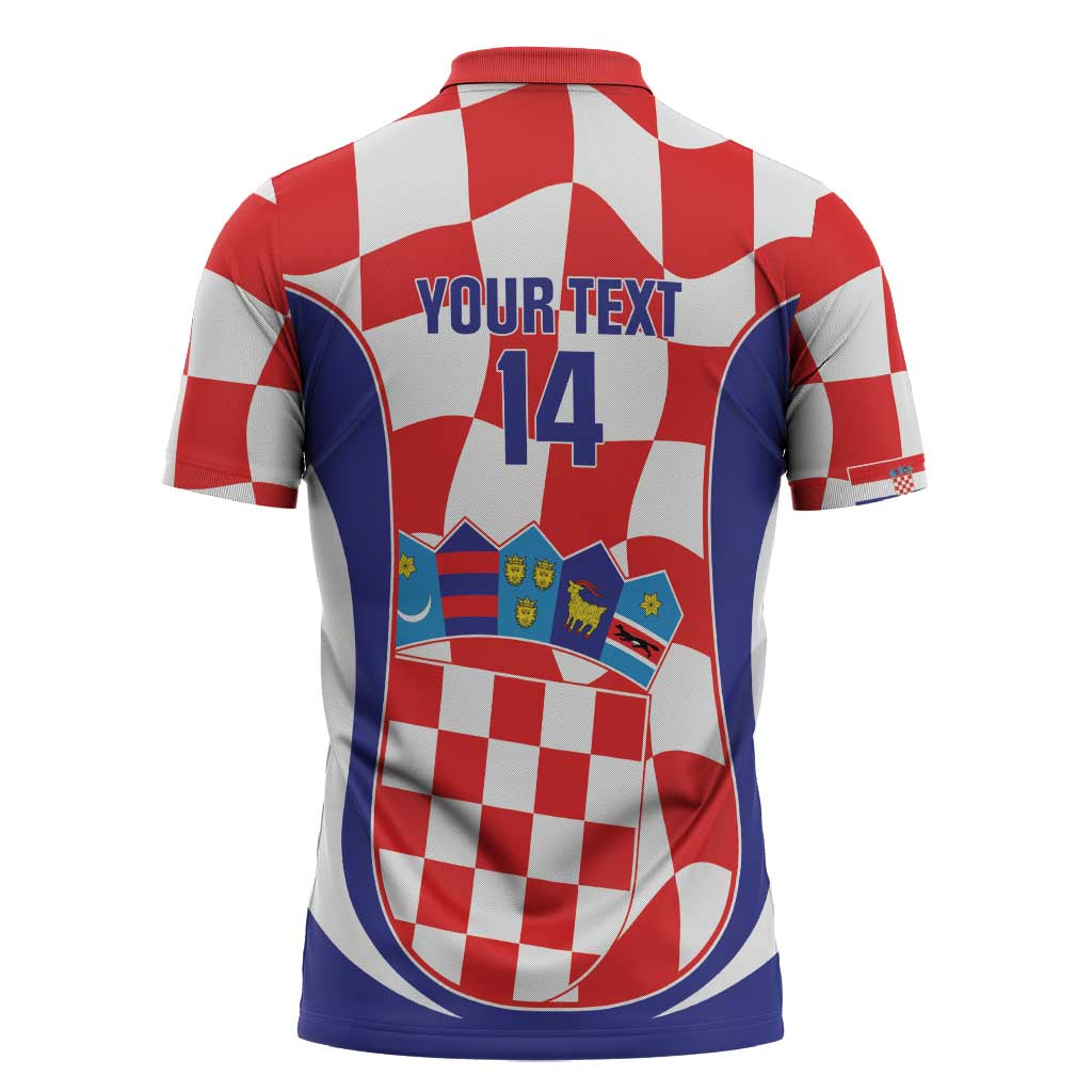 Custom Croatia Football Zipper Polo Shirt 2026 Come On Vatreni Hrvatska - Wonder Print Shop