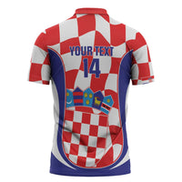 Custom Croatia Football Zipper Polo Shirt 2026 Come On Vatreni Hrvatska - Wonder Print Shop