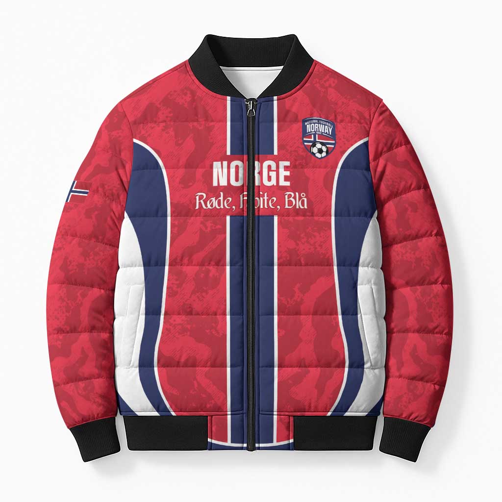 Custom Norway Football Bomber Puffer Jacket 2026 Come On Norge - Wonder Print Shop