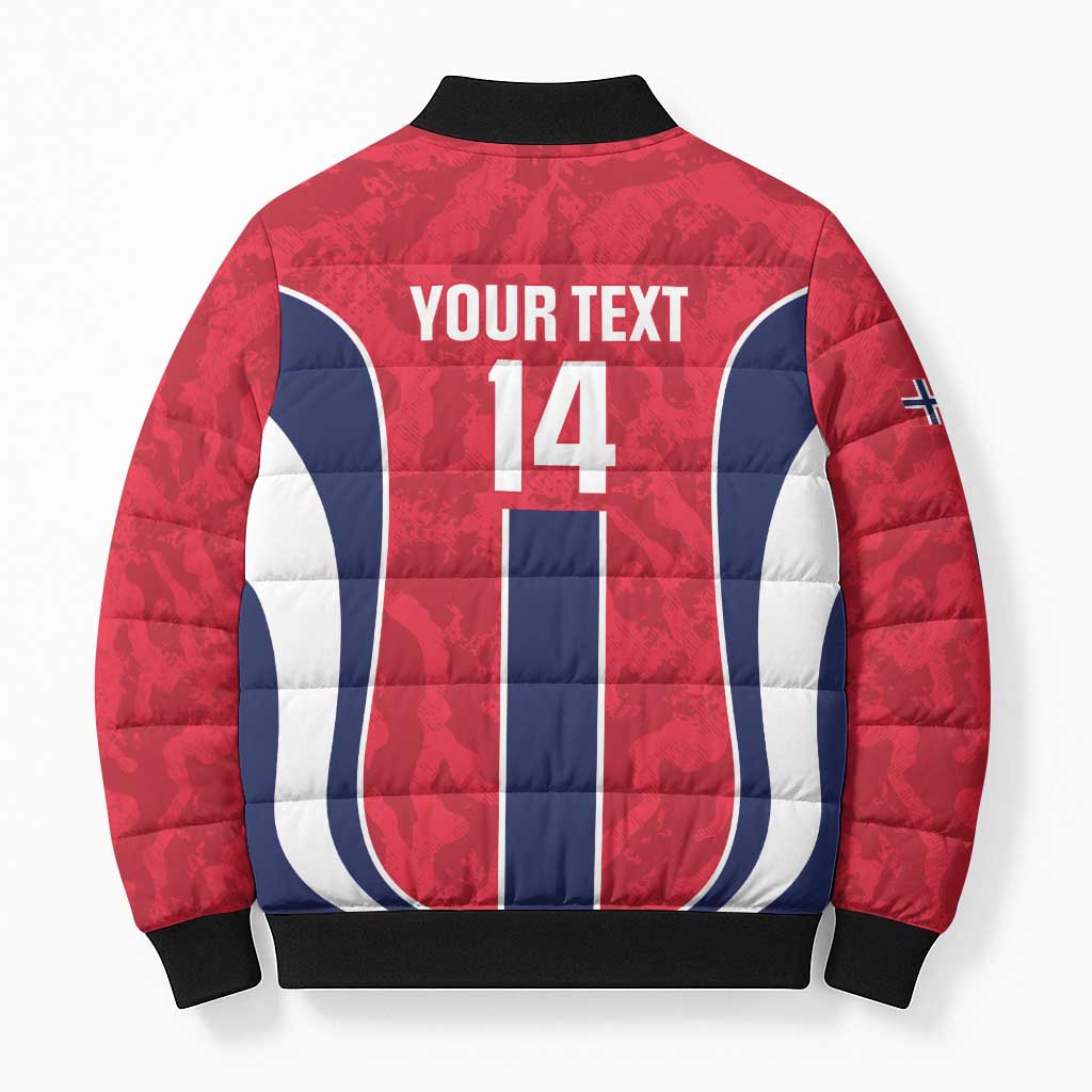 Custom Norway Football Bomber Puffer Jacket 2026 Come On Norge - Wonder Print Shop