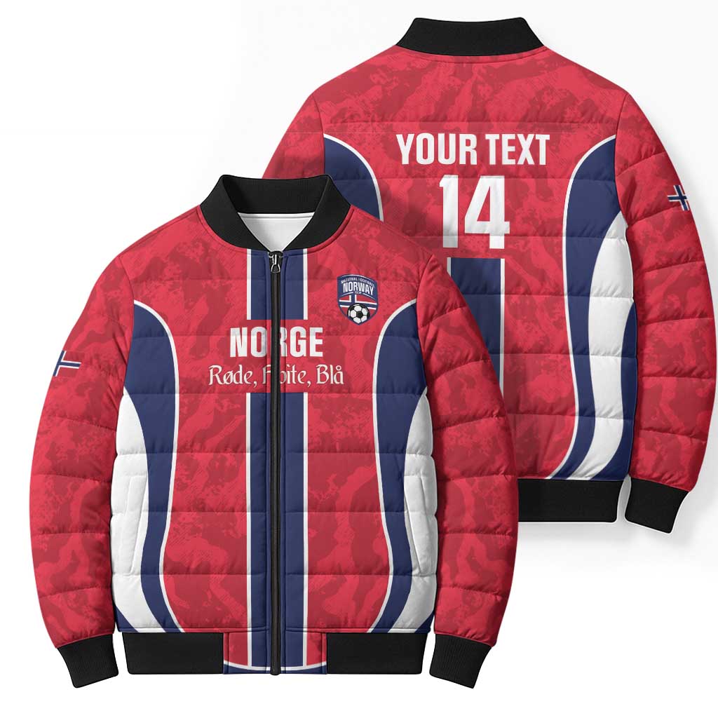 Custom Norway Football Bomber Puffer Jacket 2026 Come On Norge - Wonder Print Shop