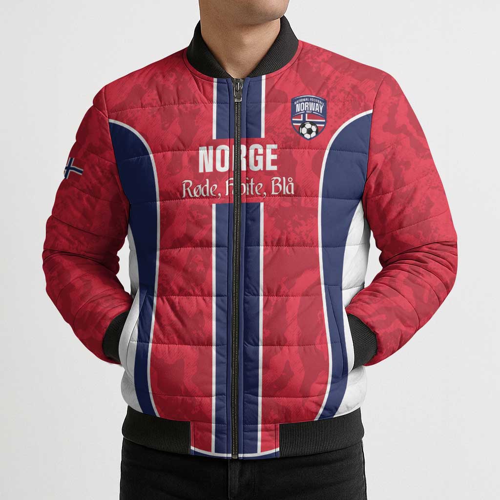 Custom Norway Football Bomber Puffer Jacket 2026 Come On Norge - Wonder Print Shop