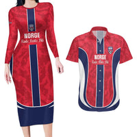 Custom Norway Football Couples Matching Long Sleeve Bodycon Dress and Hawaiian Shirt 2026 Come On Norge - Wonder Print Shop