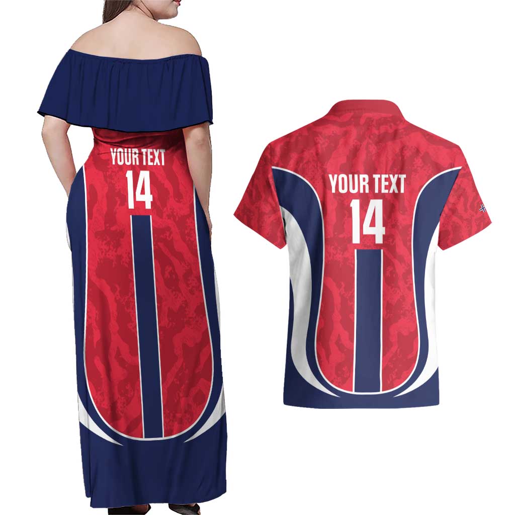 Custom Norway Football Couples Matching Off Shoulder Maxi Dress and Hawaiian Shirt 2026 Come On Norge - Wonder Print Shop
