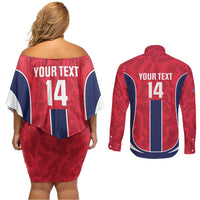 Custom Norway Football Couples Matching Off Shoulder Short Dress and Long Sleeve Button Shirt 2026 Come On Norge - Wonder Print Shop