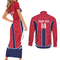 Custom Norway Football Couples Matching Short Sleeve Bodycon Dress and Long Sleeve Button Shirt 2026 Come On Norge - Wonder Print Shop