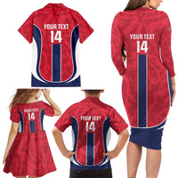 Custom Norway Football Family Matching Long Sleeve Bodycon Dress and Hawaiian Shirt 2026 Come On Norge - Wonder Print Shop