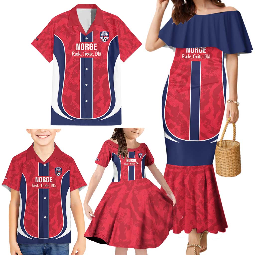 Custom Norway Football Family Matching Mermaid Dress and Hawaiian Shirt 2026 Come On Norge - Wonder Print Shop