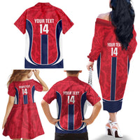 Custom Norway Football Family Matching Off The Shoulder Long Sleeve Dress and Hawaiian Shirt 2026 Come On Norge - Wonder Print Shop