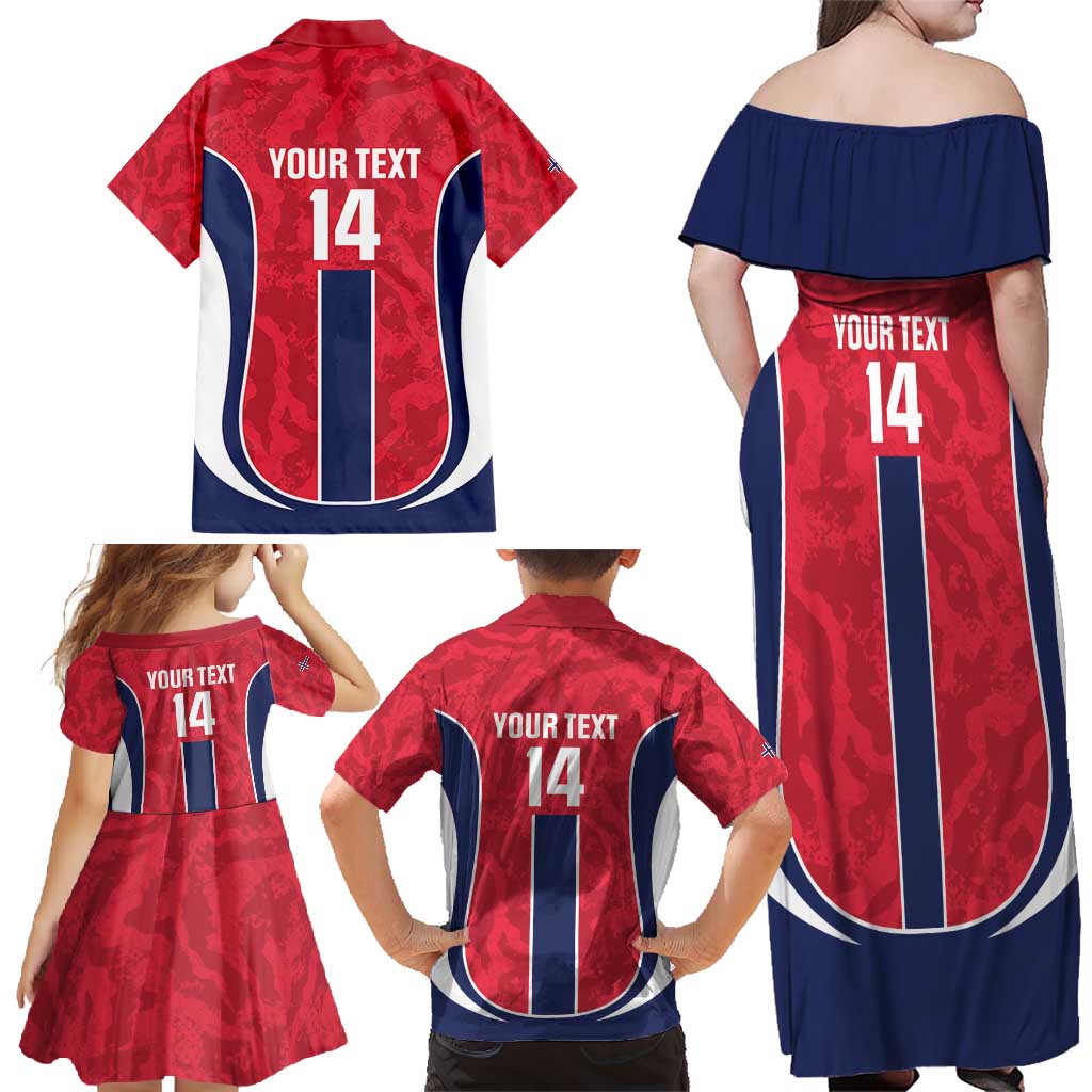 Custom Norway Football Family Matching Off Shoulder Maxi Dress and Hawaiian Shirt 2026 Come On Norge - Wonder Print Shop