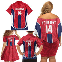 Custom Norway Football Family Matching Off Shoulder Short Dress and Hawaiian Shirt 2026 Come On Norge - Wonder Print Shop