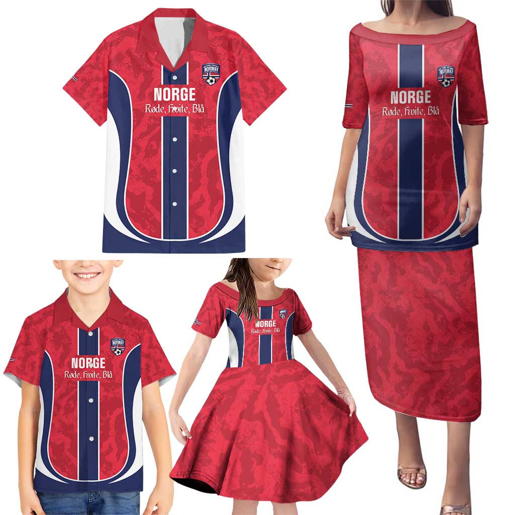 Custom Norway Football Family Matching Puletasi and Hawaiian Shirt 2026 Come On Norge - Wonder Print Shop