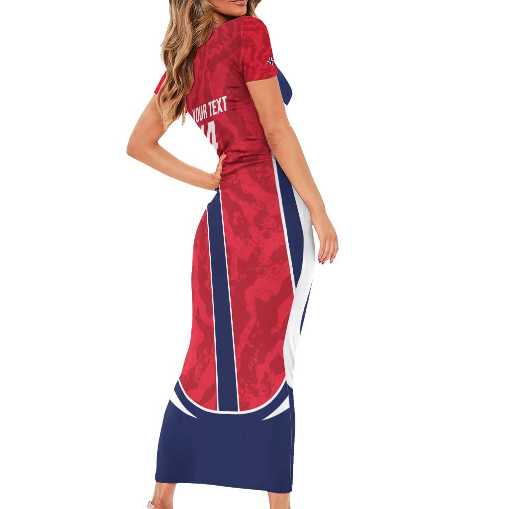 Custom Norway Football Family Matching Short Sleeve Bodycon Dress and Hawaiian Shirt 2026 Come On Norge - Wonder Print Shop