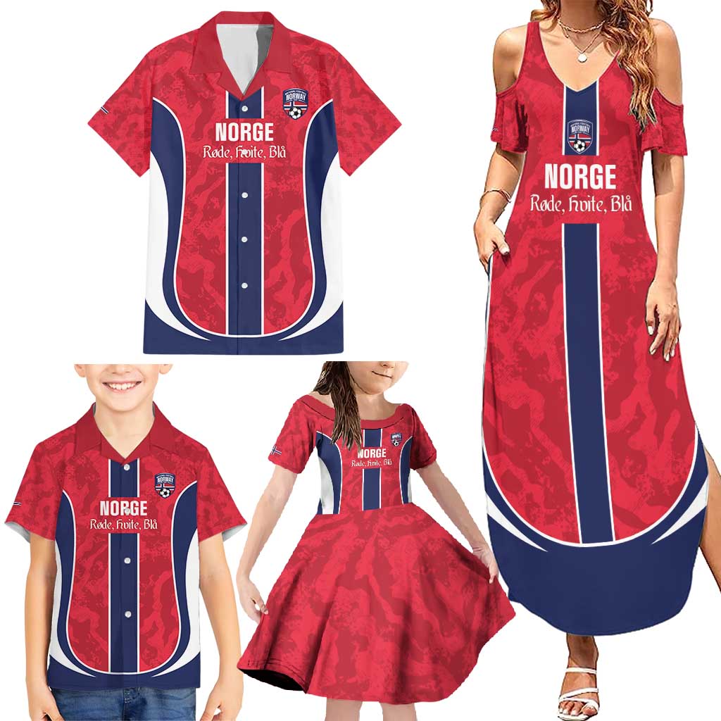 Custom Norway Football Family Matching Summer Maxi Dress and Hawaiian Shirt 2026 Come On Norge - Wonder Print Shop