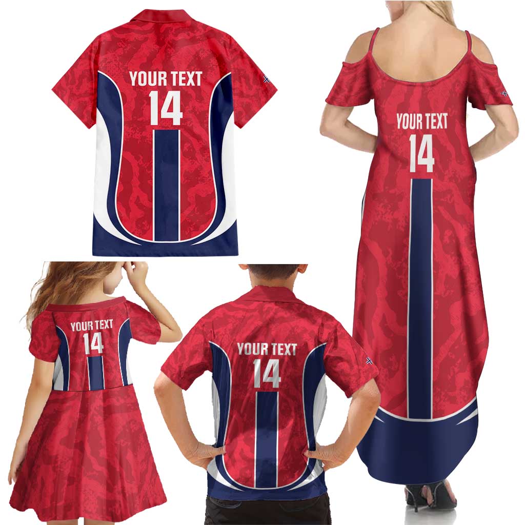 Custom Norway Football Family Matching Summer Maxi Dress and Hawaiian Shirt 2026 Come On Norge - Wonder Print Shop