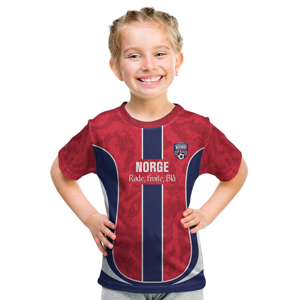 Custom Norway Football Kid T Shirt 2026 Come On Norge - Wonder Print Shop