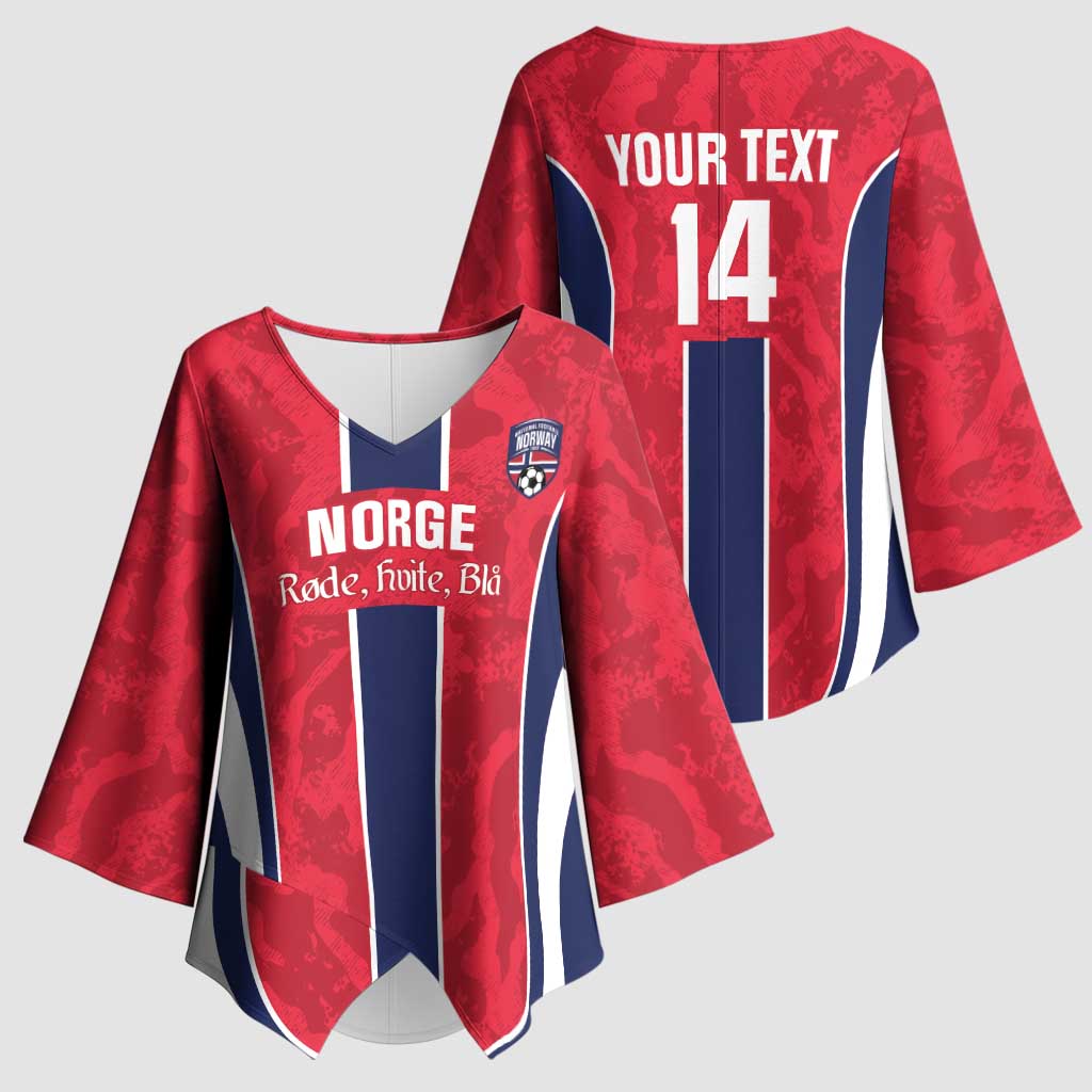 Custom Norway Football Kimono Sleeve Blouse 2026 Come On Norge - Wonder Print Shop